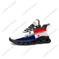 thumbnail image 1 of Zapatillas deportivas planas con bandera panameña para hombre y mujer, deportivas Aaron para correr, con cordones, de malla, hechas a medida, color negro., 1 of 6