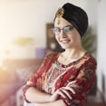 thumbnail image 4 of Moluckfu Turbante Negro Con Estilo Plisado Para Mujer Gorro Cómodo Y En Casa, 4 of 6