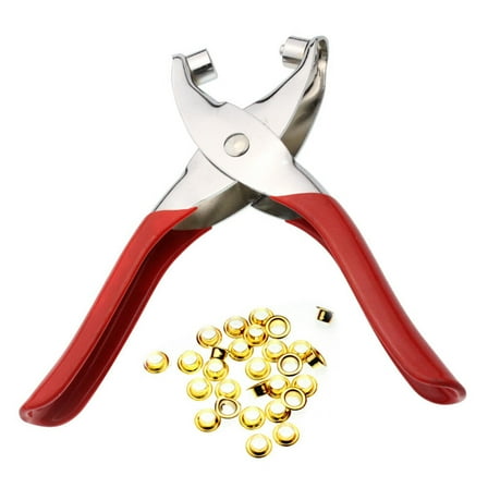 Raindrops Red Professional Punch Pliers for Holes Punching with 100 Eyelets 4mm x 5mm Carbon Steel