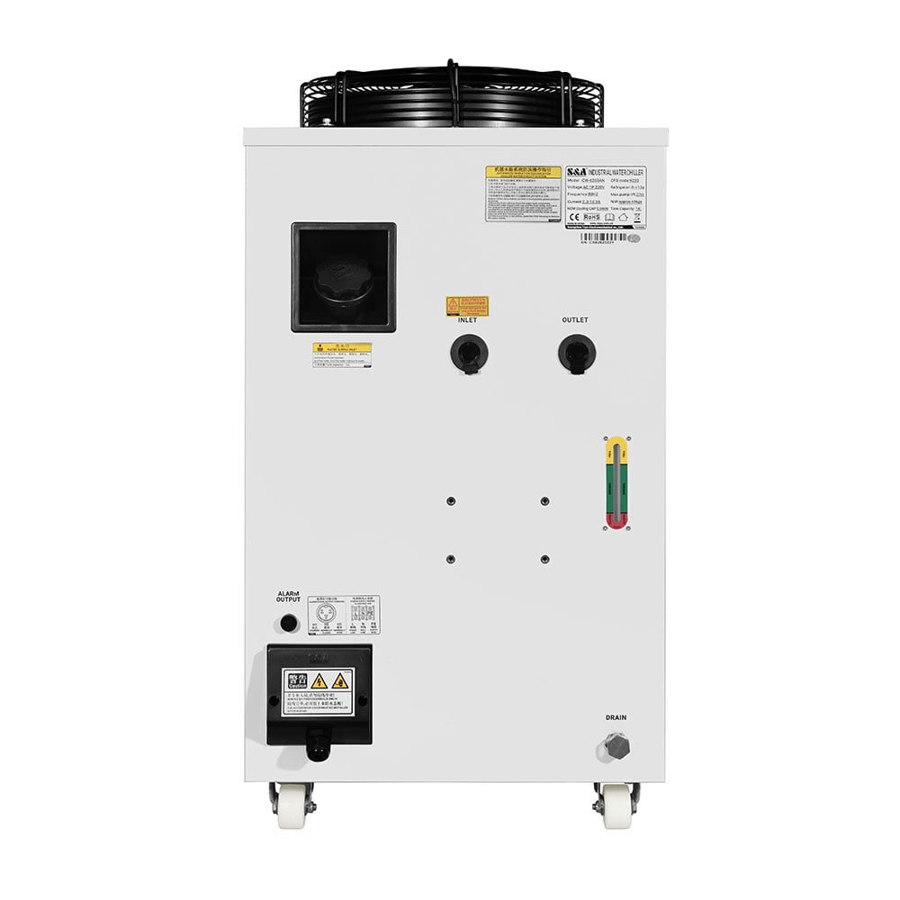 S&A 220V 60Hz CW-6200BN Industrial Water Chiller 14L Capacity Water Cooler for Fiber La/ser, 45KW CNC Spindle Cooling US Stock
