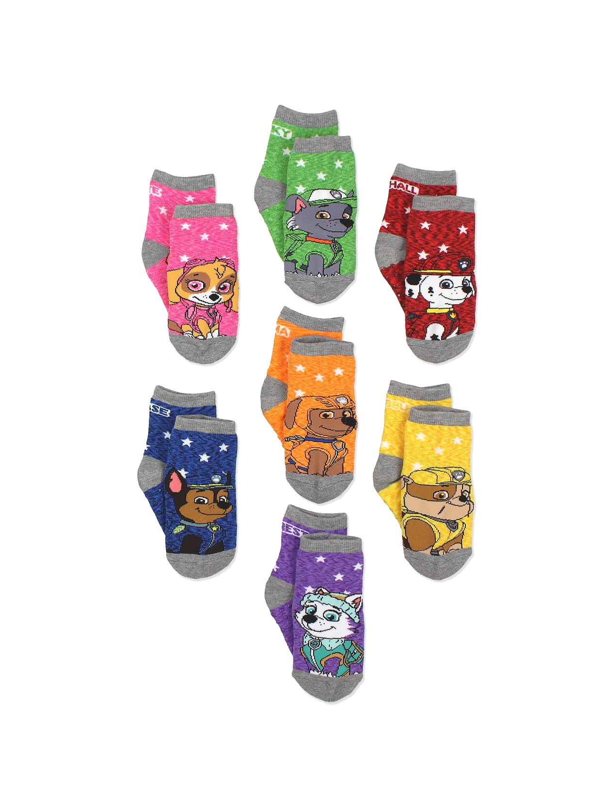 Girls Toddler Paw Patrol Crew Socks 4-Pairs Size 2T-3T