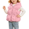 thumbnail image 2 of BCSIOAOI Girls Vest,Bunny Ear Hooded Zip Bow Decor Padded Vest with Pockets Pink 6-7 Years, 2 of 9