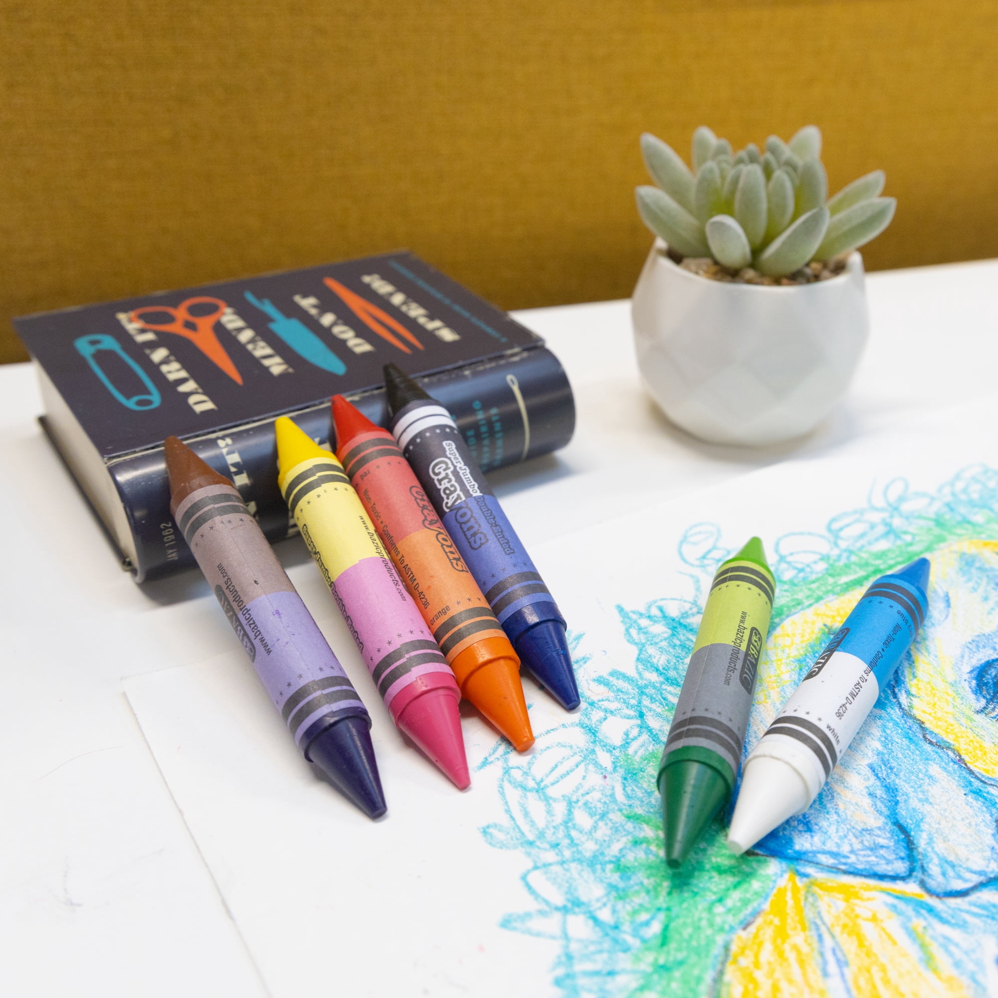 BAZIC Dual Sided Super Jumbo Crayons Premium 12 Colors, Non Toxic Drawing Crayons, Gift for Student, 24-Pack