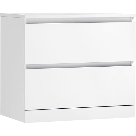 2 Drawer Dresser for Bedroom, Small Dresser for Closet Organizer, Modern White Nightstand, Wood Storage Cabinet for Hallway, Entryway, Sofa Side Table, Chest of Drawers