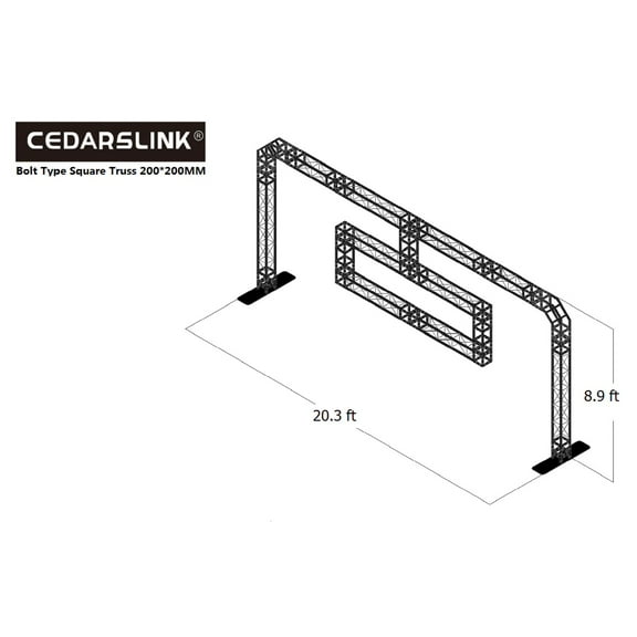 ARCH 15 20.3 Ft Width 8.9 Ft Height Arch Truss System with Drop Down Rectangle
