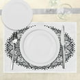 thumbnail image 3 of Ambesonne Ying Yang Place Mats Set of 4, Bohemian Mendi Art, Standard Size, Charcoal Grey White, 3 of 6