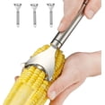 thumbnail image 1 of Desgranador de Maíz Acero Inoxidable 304 Pack 3 Unidades Herramienta Cuchilla Serrada Mango Ergonómico Cocina, 1 of 5