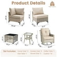 thumbnail image 2 of Vcatnet 10 Pieces Patio Outdoor Conversation Set Wicker Rattan Furniture Sofa Set with Swivel Rocking Chairs and Solar Lamp Coffee Table,Beige, 2 of 8