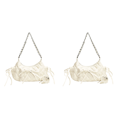 thumbnail image 1 of Bolso Hombro para Mujer Bandolera Acolchado Cuero PU Con Pajarita () Blanco, 1 of 6