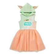 Star Wars The Mandalorian Girls Baby Yoda Hooded Cosplay Dress, Sizes 4-12
