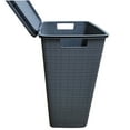 thumbnail image 2 of YBM Home Plastic Rattan Laundry Hamper Basket with Hinged Lid, Ventilation Holes, Durable, Lightweight Bin With Cutout Handles, Storage Dirty Clothes, Space Saver, Grey, 2 of 2