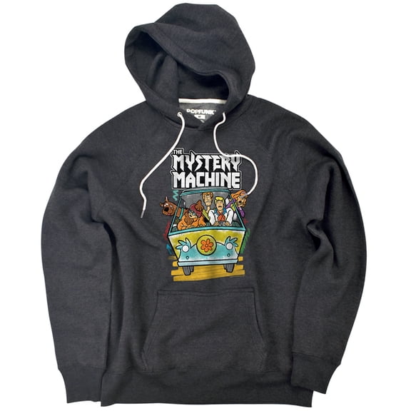 Scooby-Doo Mystery Meddle Unisex Adult Slim Fit Pull-Over Heather Hoodie, Charcoal, Small