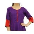 thumbnail image 3 of Bimba Women's Purple Anarkali Custom Kurta Kurti 3/4 Sleeve Indian Blouse-22, 3 of 3