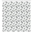 thumbnail image 3 of Ambesonne Feather Shower Curtain, Native Style Quills Grunge, 69"Wx84"L, Dark Grey and White, 3 of 3