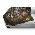 thumbnail image 3 of Circus Soft Flannel Fleece Throw Blanket, Circus Theme Show Horses Elephants Monkey Panda Cartoon Style Illustration, Cozy Plush for Indoor and Outdoor Use, 70" x 90", Multicolor, by Ambesonne, 3 of 6