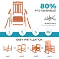 thumbnail image 5 of Oversized HDPE Outdoor Rocking Chair, All-Weather High Back Porch Rocker, Orange, 5 of 7