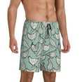 thumbnail image 2 of Kdxio Retro Rooster4 Print Mens Sleep Shorts Bottoms Soft Comfy Pajama Wear Pants with Drawstring Pockets, 2 of 7