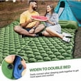 thumbnail image 2 of Camping Sleeping Pad, Blue Ultralight Inflatable Mat For Backpacking, Self-inflating With Pillow, 6cm Thick Ergonomic Design, Quick Inflate Deflate, Ripstop Nylon Fabric, Compact Easy Carry, 2 of 5