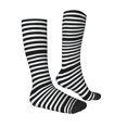 thumbnail image 3 of Fotbe Black And White Stripes print Women's Men's Novelty Crew Socks Cotton Socks Knee High Socks for Walking,Running,Nurses,Pregnancy, 3 of 9