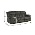 thumbnail image 3 of Lexicon Laurelton 90" Traditional Microfiber Double Reclining Sofa in Chocolate, 3 of 5