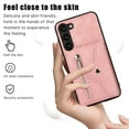 thumbnail image 6 of ELEHOLD Wallet Crossbody Case for Samsung Galaxy S24 with RFID Card Slots Zipper Pocket Kickstand Function Shockproof Galaxy S24 Purse Case with Detachable Shoulder Strap,Rosegold, 6 of 9