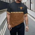 thumbnail image 2 of SSAAVKUY Mens T Shirts Short Sleeve Western Print Vintage Aztec Shirt Ethnic Graphic Casual Tshirt Stylish Retro Golf Tennis Tops Brown XL, 2 of 5
