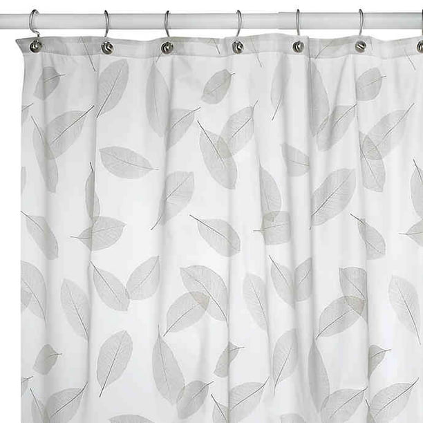 Excell Modern Leaf Eva Vinyl Shower, Elegant Shower Curtains With Valance