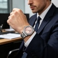 thumbnail image 4 of Reloj de Cuarzo Unisex con Correa de Acero Inoxidable, Sumergible 30M, Vestir Casual de Negocios, Reloj de Agujas Elegante y Versátil para Hombres Mujeres, 4 of 9