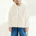 thumbnail image 6 of NAISIBABY Toddler Boys Girls Fleece Jacket, Cute Hooded Coat with Pockets Zip-Up Winter Warm Fuzzy Outerwear White 4T, 6 of 6