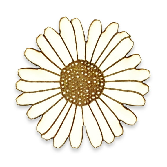 PinMart's White Daisy Wood Pin