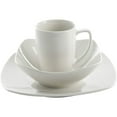 thumbnail image 3 of Open Box Gibson Zen 12 Piece Square Dinnerware Plate, Bowl, & Mug Set, White, 3 of 6
