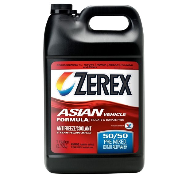 Zerex Engine Coolant 675130 Pre-Mixed 50-50; Red; 1 Gallon Jug; Single; For Asian Vehicle