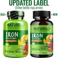 NATURELO Vegan Iron Supplement with Vitamin C and Organic Whole Foods