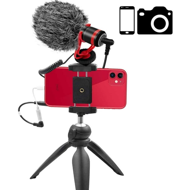 smartphone camera video microphone kit tikysky asmr microphone for youtube windscreen 3 5mm jack external mic for phone iphone samsung dslr canon