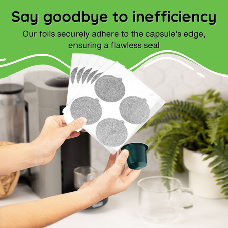 My-Cap 100 Foil Seals to Reuse Your Nespresso OriginalLine Capsules (NOT FOR VERTUOLINE)