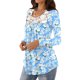 thumbnail image 4 of Tops de Mujer Blusa Casual Elegante Camisas de Manga Larga Otoño Túnica Estampada Suelta Panel de Encaje Plisado Odeerbi ODB170962, 4 of 8
