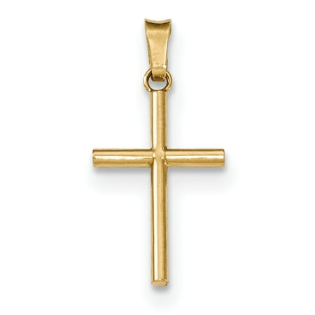 14k Yellow Gold Polished Cross Pendant