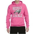 thumbnail image 2 of Wild Bobby Respect The Locals Save Our Oceans Turtle Animal Lover Unisex Graphic Hoodie Sweatshirt, Neon Pink, Large, 2 of 6