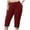 Red, variant on COMVALUE Women's Lace Trim Capri Leggings Stretch Crop Leggings Plus Size Summer Tights Pants (Red, 4XL)