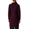 thumbnail image 4 of INSPIRE CHIC Women's Notched Lapel Double Breasted Winter Long Trenchcoat XL Purplish, 4 of 8