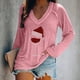 thumbnail image 1 of Pntutb Moda Mujer Causal Con Cuello En V Blusa Estampada Camiseta De Manga Larga Tops De Otoño Pntutb Pntutb-5186, 1 of 5