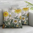 thumbnail image 3 of Yellow Flower Cover for Cushion Throw Pillow, Hand Drawn Style Florals on Twigs Petals Growth Botany Summertime Farmhouse, Living Room &amp; Bedroom Square Accent,Pale Yellow Black, 3 of 5