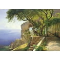 thumbnail image 2 of Aagaard, Carl Frederic 18x14 Black Ornate Wood Framed with Double Matting Museum Art Print Titled - Pergola in Amalfi, 2 of 4