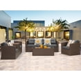 thumbnail image 5 of Superjoe Outdoor Patio Furniture Set 8 Pcs Aluminum Frame Conversation Sofa Set with Storage Box and Coffee Table,Brown, 5 of 8