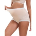 thumbnail image 4 of INSPIRE CHIC Women's Full Coverage Maternity Underwear Plus Size High Waisted Ice Silk Invisible Breathable Panties XXL Light Pink, 4 of 4