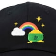 thumbnail image 2 of DALIX St. Patricks Pot of Gold Hat Womens Embroidered Baseball Cap in Black, 2 of 6