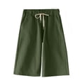thumbnail image 1 of Shorts Longs en Coton pour Femmes Shorts de Détente avec Poches, 1 of 5