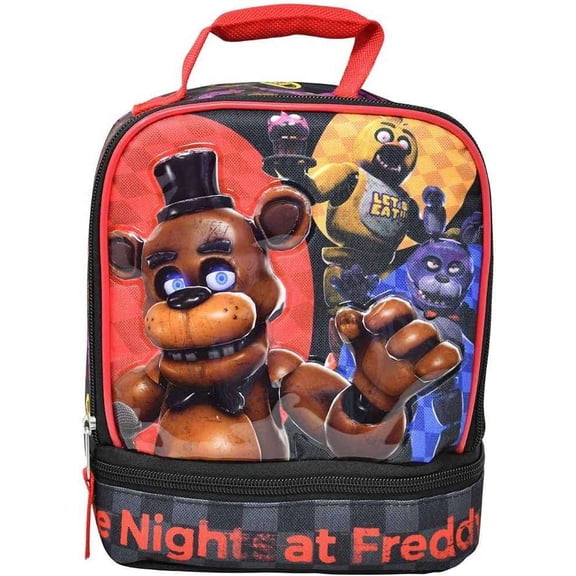 Bioworld Kids Insulated Lunch Bag with Handle, Five Nights at Freddys Drop Bottom Rectangle Lunch Bag