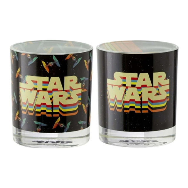 Vaso de cristal con tema retro de Star Wars Funko, paquete de 2 unidades