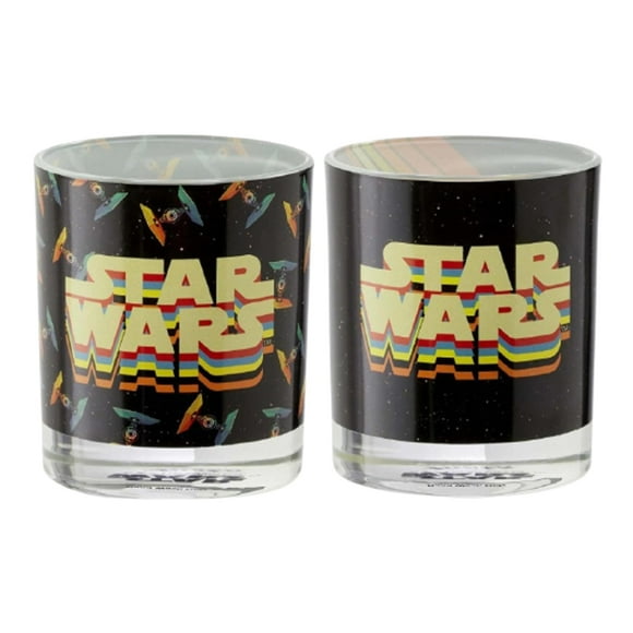 Vaso de cristal con tema retro de Star Wars Funko, paquete de 2 unidades